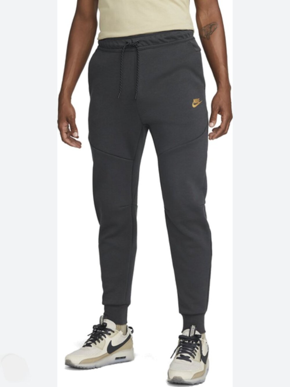 NIKE Tech Fleece Brushed Suede Jogger Pants Tapered DV0538-074 Gray/Black Sz XL